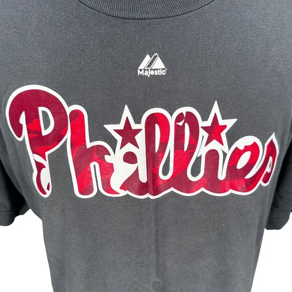 Vintage Majestic Philadelphia Phillies Roy Halladay #34 T-Shirt Men’s Large Gray - Picture 2 of 10